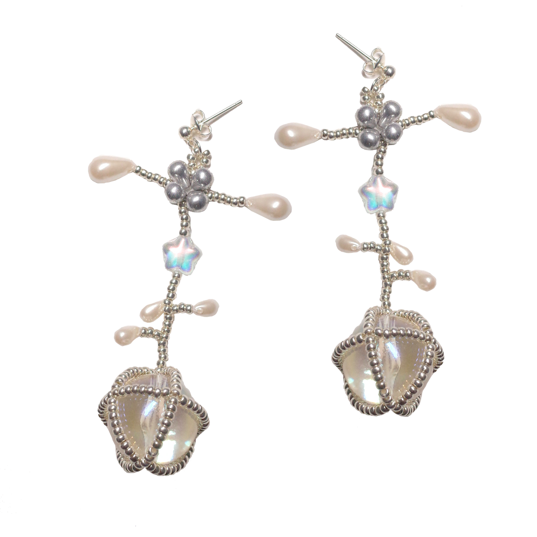 STAR GLASS EGG EARRINGS